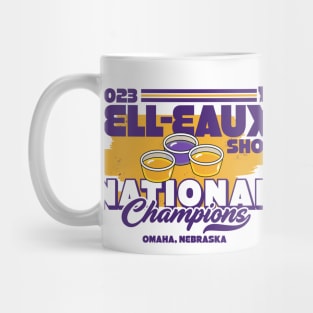 Jelleaux Shot National Champions 2023 Omaha Purple and Gold Mug